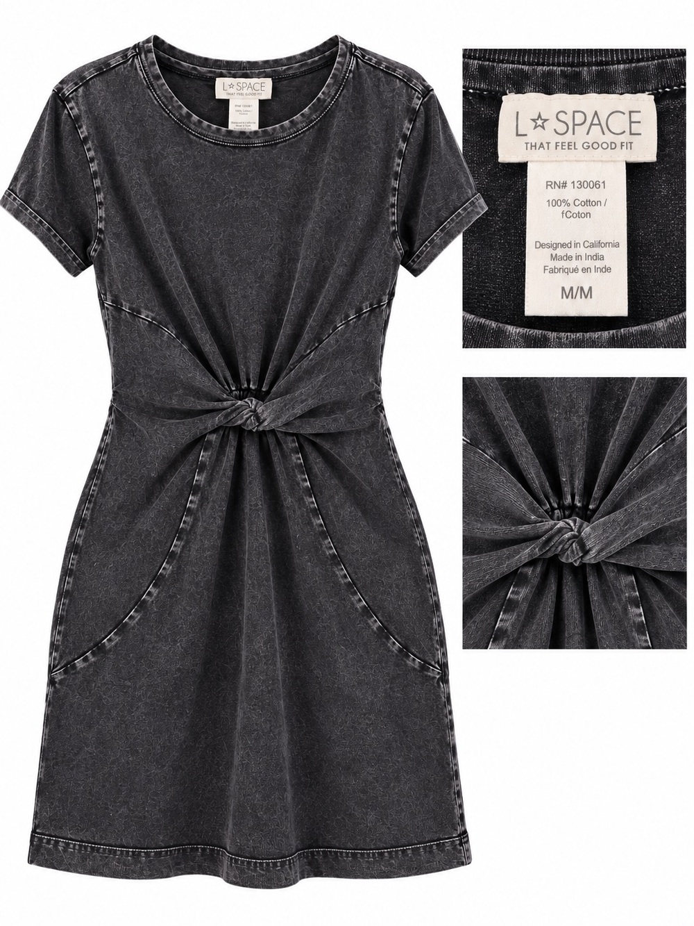 L*Space Acid-washed Beachwood Twist Dress size M
